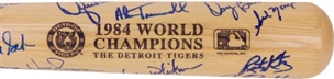 1984 World Series Champion Detroit Tigers Signed Bat (25 signatures) 